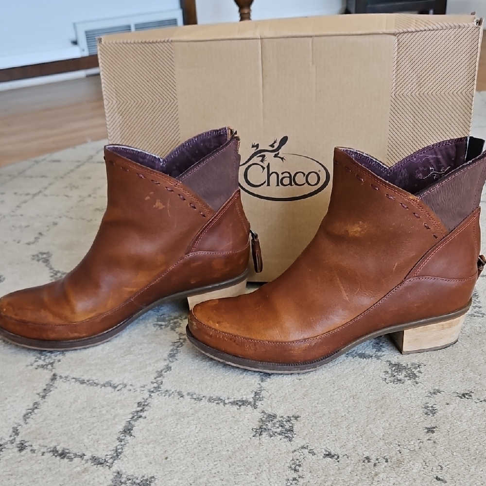 Chaco Women's Brown Leather Ankle Boots